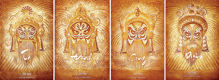 Poster vở tuồng cổ San Hậu chất liệu trúc chỉ đoạt giải thưởng Mỹ
