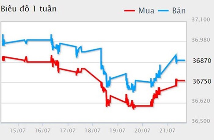 Giá vàng tuần qua sụt giảm mạnh bỏ xa mốc 37 triệu đồng/lượng