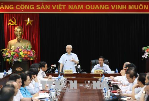 Tổng Bí thư Nguyễn Phú Trọng làm việc với Ban Tuyên giáo Trung ương