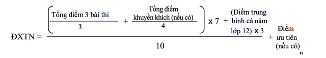 Cách tính điểm xét tốt nghiệp THPT Quốc gia 2019