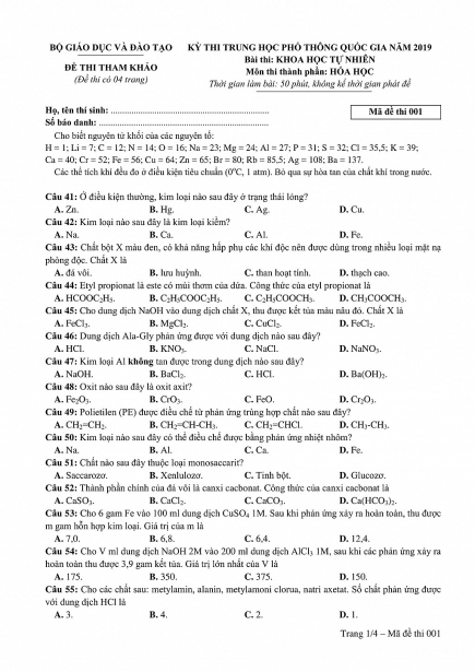 Chinh phục đề thi THPT Quốc gia môn Hóa học 2019: Làm sao lấy điểm 9-10?