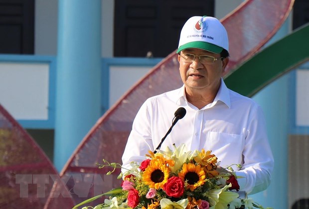 Chính thức phát động tuần lễ biển và hải đảo Việt Nam năm 2019 Phó Thủ tướng Trịnh Đình Dũng phát biểu tại lẽ phát động. (Ảnh: Huỳnh Sử/TTXVN)