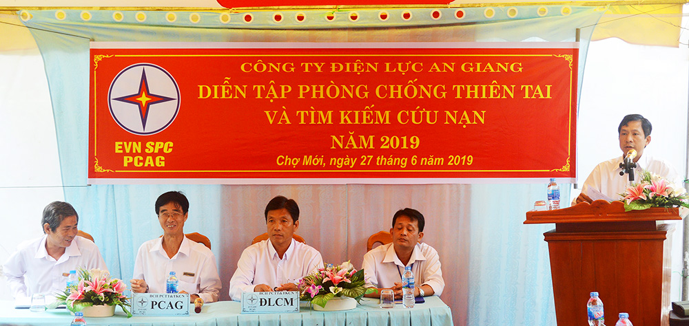 Công ty Điện lực An Giang tổ chức diễn tập phòng chống thiên tai và tìm kiếm cứu nạn