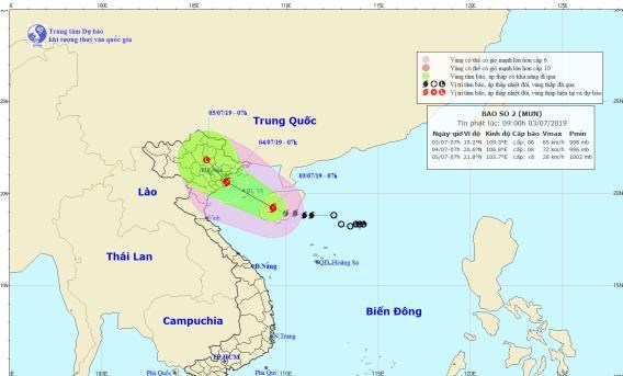 Bão số 2 gây mưa to đến rất to, cảnh báo lũ quét tại Bắc Bộ