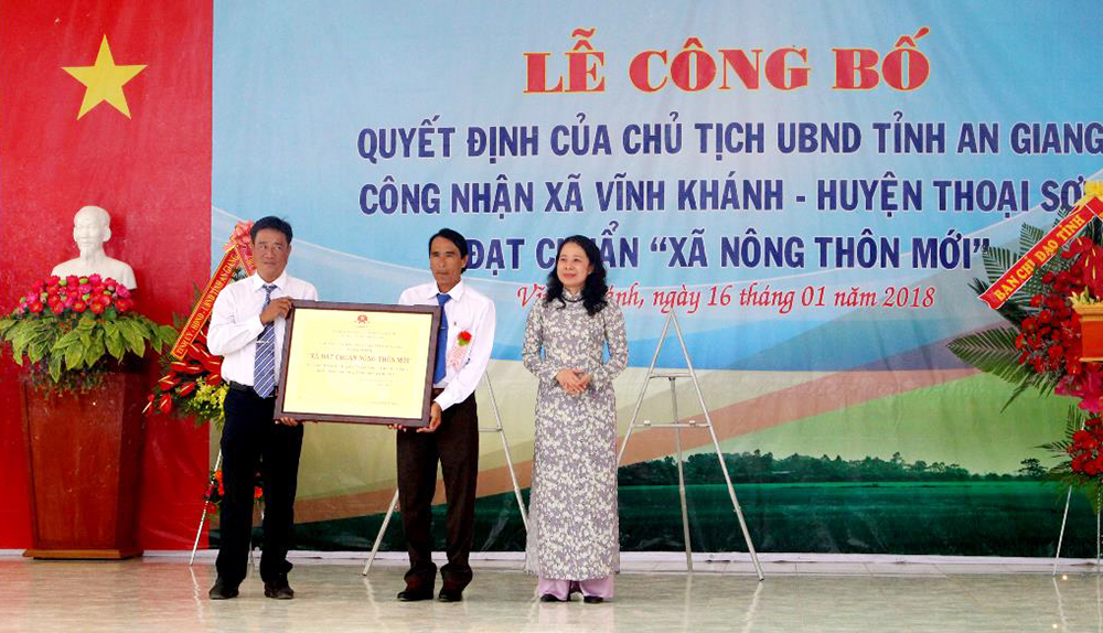 Thủ tướng Chính Phủ công nhận huyện Thoại Sơn đạt chuẩn nông thôn mới năm 2018 Thủ tướng Chính Phủ công nhận huyện Thoại Sơn đạt chuẩn nông thôn mới năm 2018