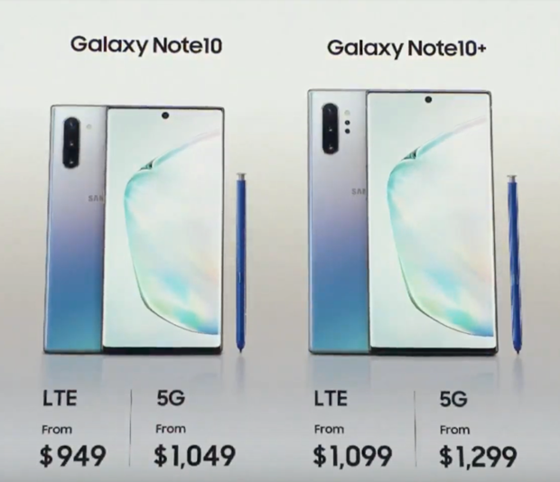 Samsung Galaxy Note 10 chính thức ra mắt với giá bán từ 949 USD