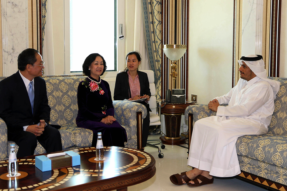 Đoàn đại biểu Đảng Cộng sản Việt Nam thăm và làm việc tại Qatar Bí thư Tỉnh ủy Võ Thị Ánh Xuân cùng đoàn đại biểu Đảng ta thăm và làm việc tại Qatar