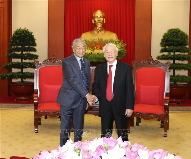 Tổng Bí thư, Chủ tịch nước Nguyễn Phú Trọng tiếp Thủ tướng Malaysia