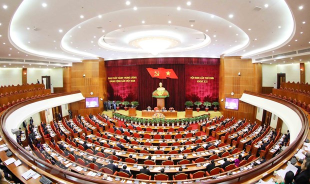 Chỉnh đốn Đảng theo Di chúc Bác Hồ: Bắt đầu từ công tác cán bộ Toàn cảnh Hội nghị Ban Chấp hành Trung ương lần thứ chín, Khóa XII. (Ảnh: TTXVN)