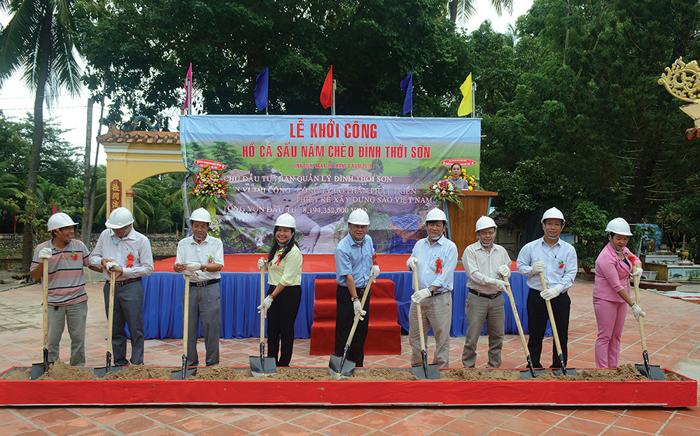 Phát huy giá trị tín ngưỡng của vùng đất Thới Sơn Khởi công công trình hồ cá sấu Năm Chèo đình Thới Sơn