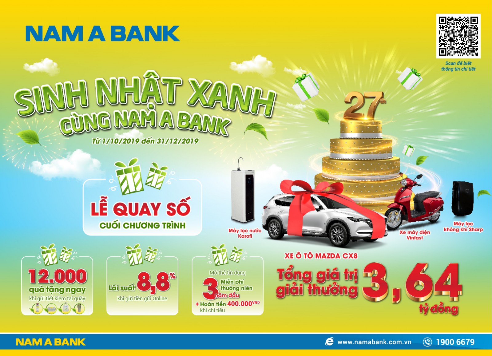 Cơ hội rước xe sang mừng sinh nhật Nam Á Bank Cơ hội rước xe sang mừng sinh nhật Nam Á Bank