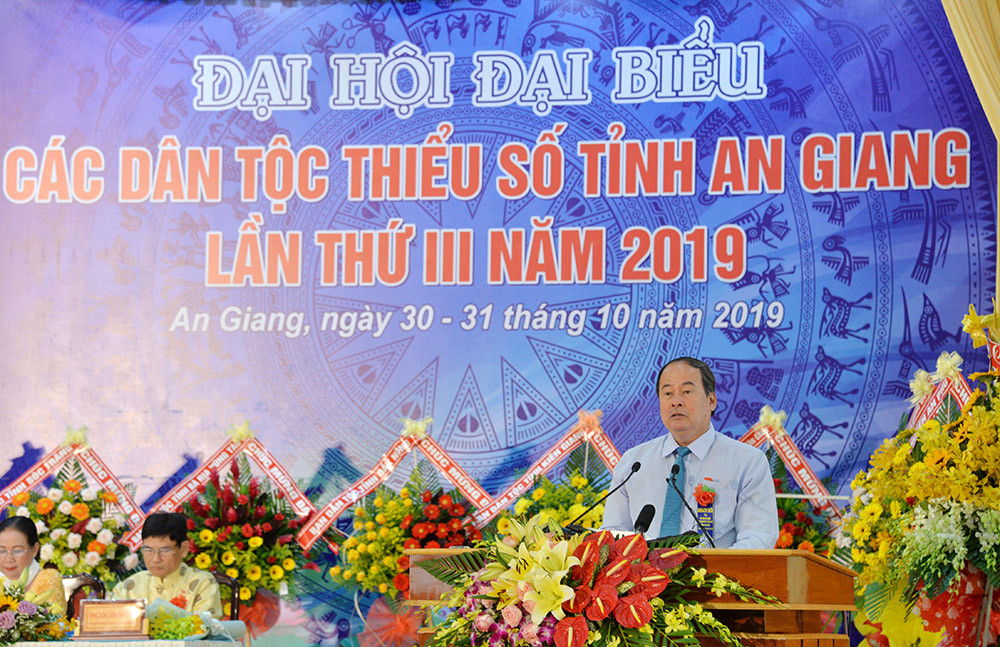 Phát huy sức mạnh đại đoàn kết toàn dân tộc, góp sức xây dựng, phát triển quê hương giàu đẹp Phó Bí thư Tỉnh ủy, Chủ tịch UBND tỉnh Nguyễn Thanh Bình phát biểu khai mạc đại hội
