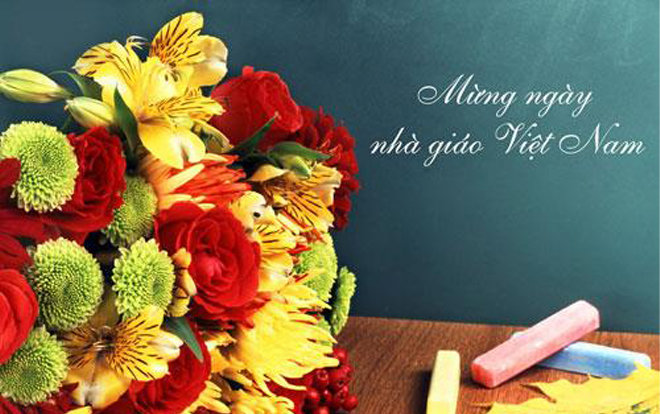 Những bông hoa tươi đẹp và rực rỡ màu sắc của các thiệp chúc mừng sẽ là niềm vui cho Ngày Nhà giáo Việt Nam
