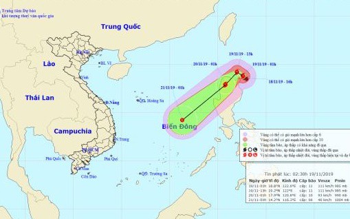 Bão Kalmaegi tiến vào Biển Đông, vùng nguy hiểm gió giật từ cấp 8