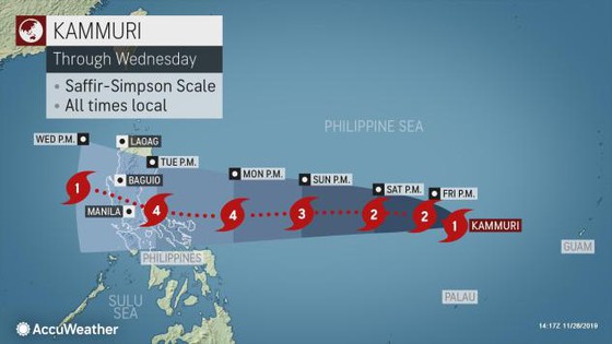 "Siêu bão” Kammuri tiến vào biển Đông sau khi càn quét Philippines