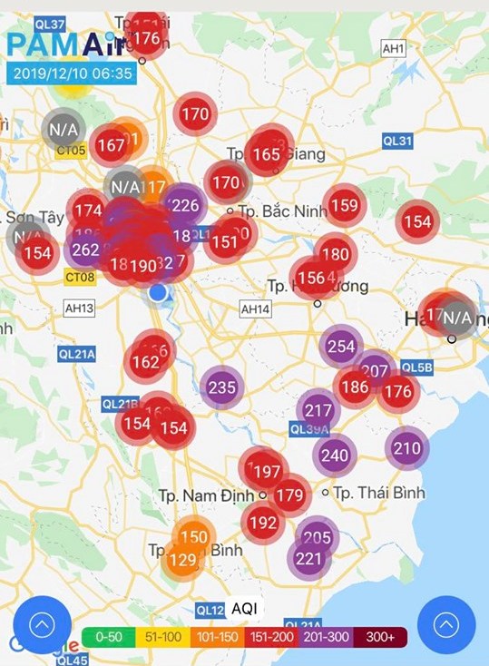 Ô nhiễm không khí Bắc Bộ ở ngưỡng báo động