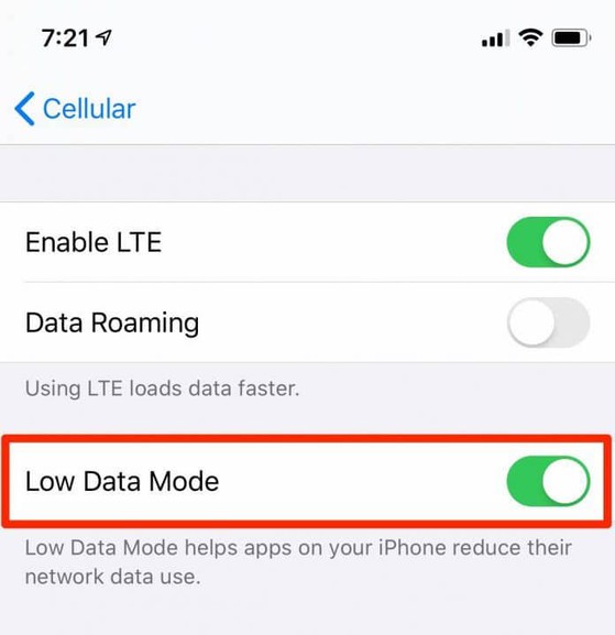 Cách sử dụng tiết kiệm dữ liệu 4G trên iPhone