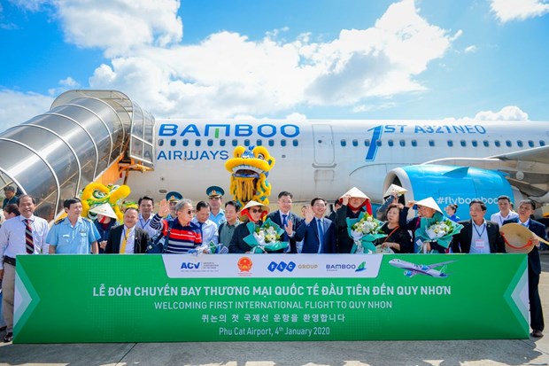 Bamboo Airways khai thác chuyến bay quốc tế đầu tiên đến Quy Nhơn