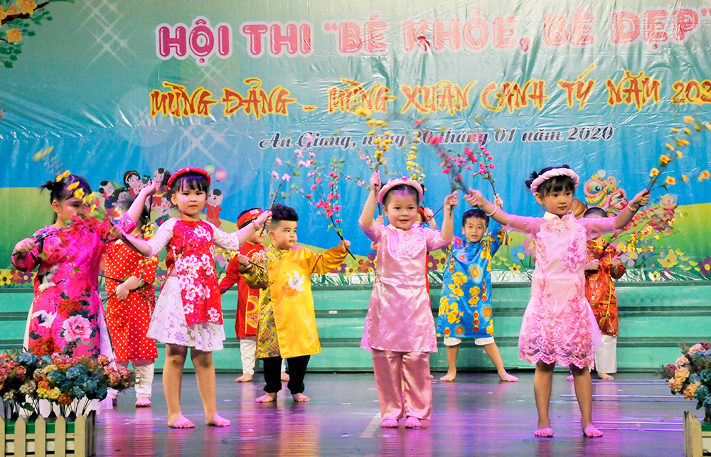 Trường Mầm non Sen Hồng - Nhà Thiếu nhi An Giang tổ chức Hội thi bé khỏe, bé đẹp mừng Xuân Canh Tý 2020