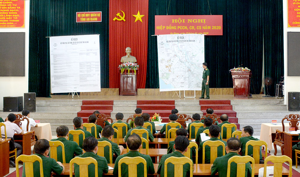 Bộ Chỉ huy Quân sự tỉnh An Giang hiệp đồng phòng, chống cháy nổ, cháy rừng, cứu sập năm 2020