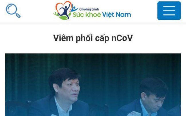 Sức khỏe Việt Nam - Ứng dụng thông tin chính thức của Bộ Y tế về dịch do virus Corona