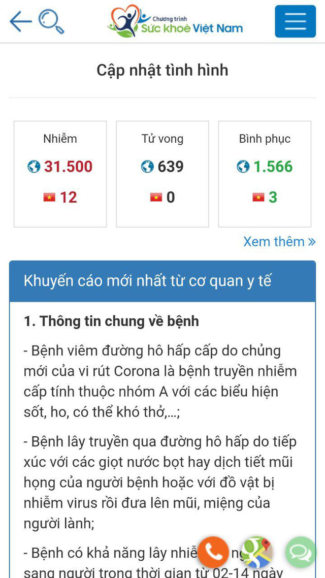 Sức khỏe Việt Nam - Ứng dụng thông tin chính thức của Bộ Y tế về dịch do virus Corona