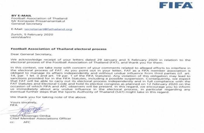 ĐT Thái Lan nhận tin vui trong nỗi lo về cảnh cáo của FIFA
