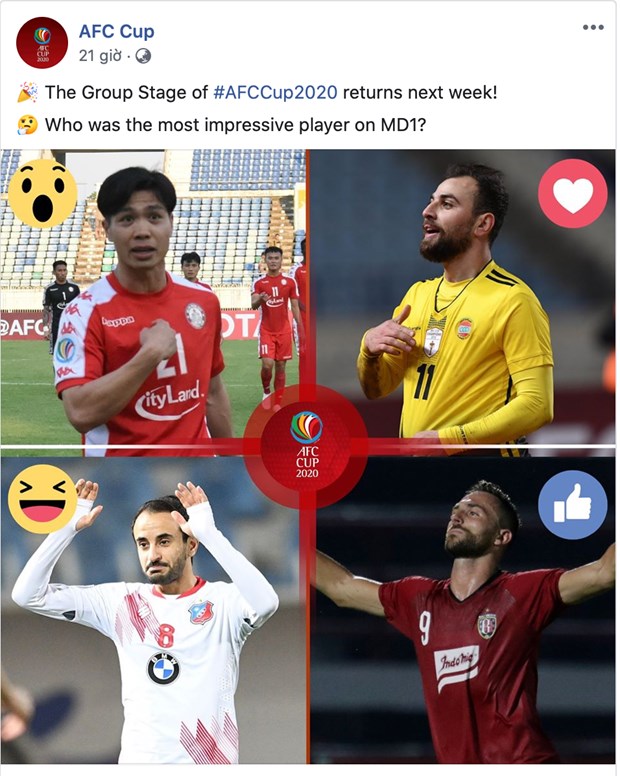 Công Phượng và Văn Quyết được AFC Cup vinh danh