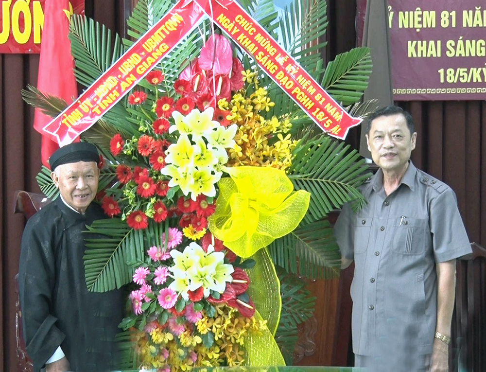 Tỉnh ủy, HĐND, UBND, UBMTTQVN tỉnh An Giang chúc mừng đại lễ 18-5 Phật giáo Hòa Hảo