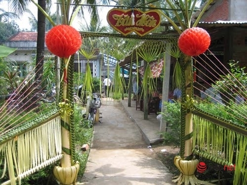 Độc đáo cổng cưới 'có 1 không 2' ở miền Tây sông nước