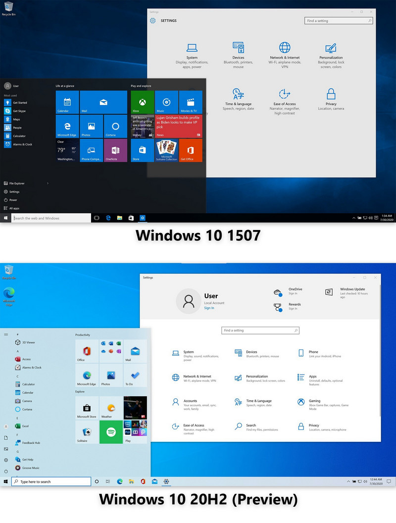 Diện mạo Windows 10 sau 5 năm ra đời khác với thế hệ đầu như thế nào?