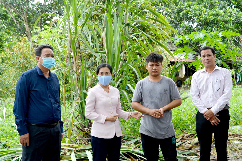 Lãnh đạo huyện Châu Thành khảo sát các mô hình nông nghiệp bị ảnh hưởng do mưa bão