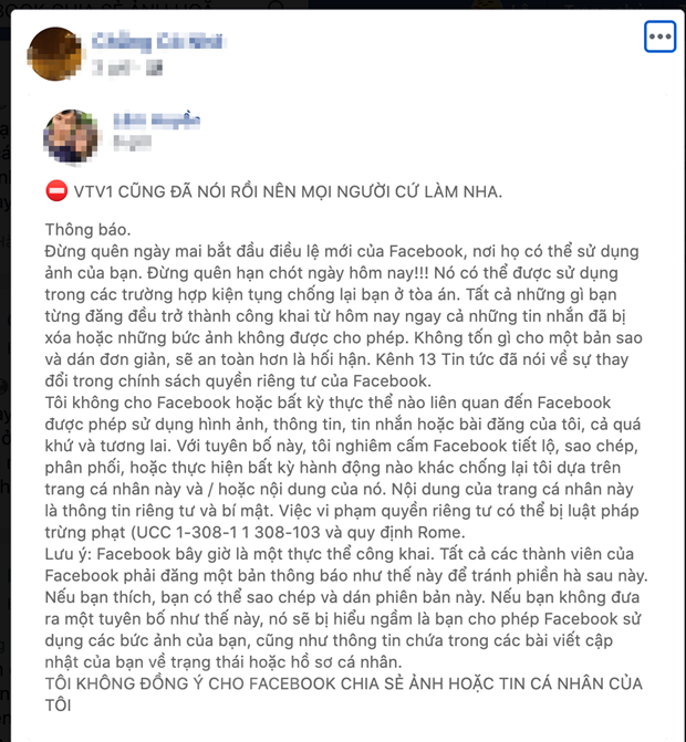 Cảnh báo người dùng Facebook lại mắc lừa trò đùa quyền riêng tư