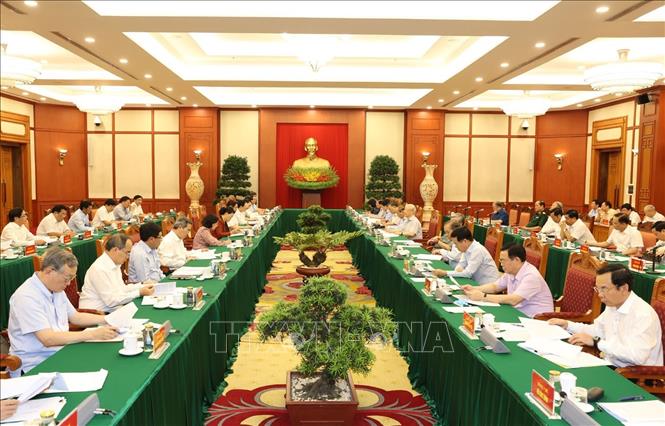 Tổng Bí thư, Chủ tịch nước Nguyễn Phú Trọng chủ trì phiên họp Tiểu ban Văn kiện Đại hội XIII của Đảng