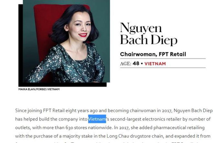 Forbes chọn 25 nữ doanh nhân quyền lực nhất châu Á 2020: Việt Nam có 2 đại diện