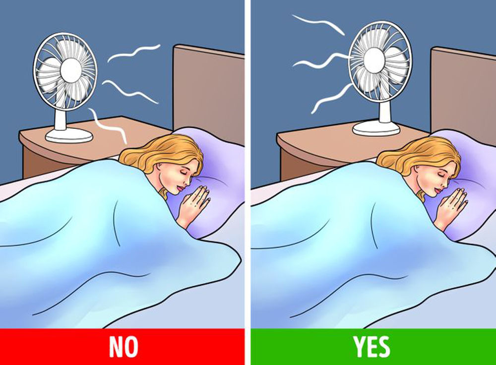 Tác hại của việc bật quạt chĩa thẳng vào người ban đêm