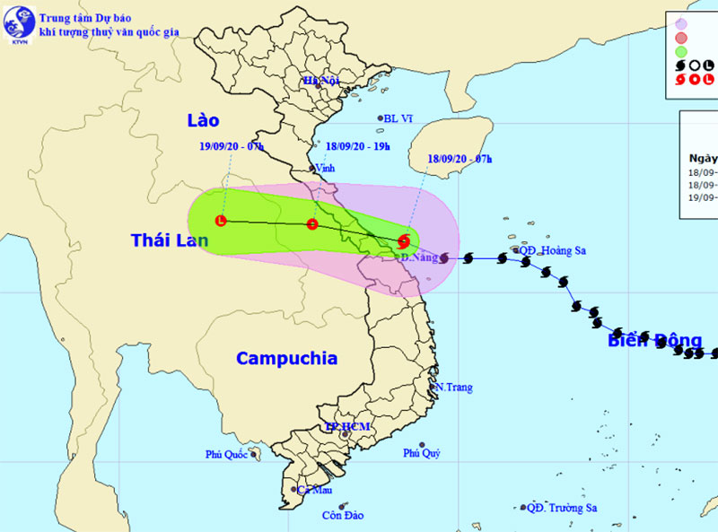 Bão số 5 suy yếu thành áp thấp nhiệt đới