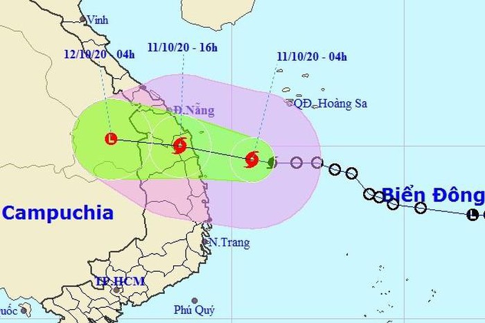Bão số 6 đi vào Quảng Nam – Bình Định