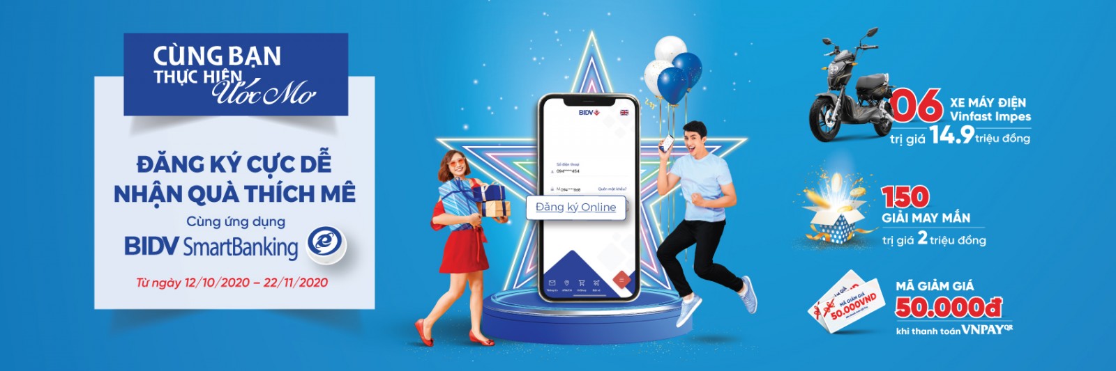 Đăng ký cực dễ - Nhận quà thích mê cùng ứng dụng BIDV Smartbanking