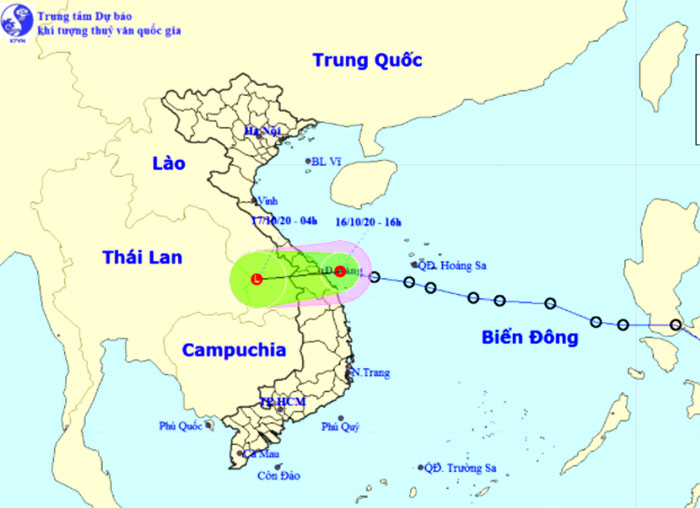 Áp thấp giật cấp 8 vào vùng biển Đà Nẵng-Quảng Ngãi