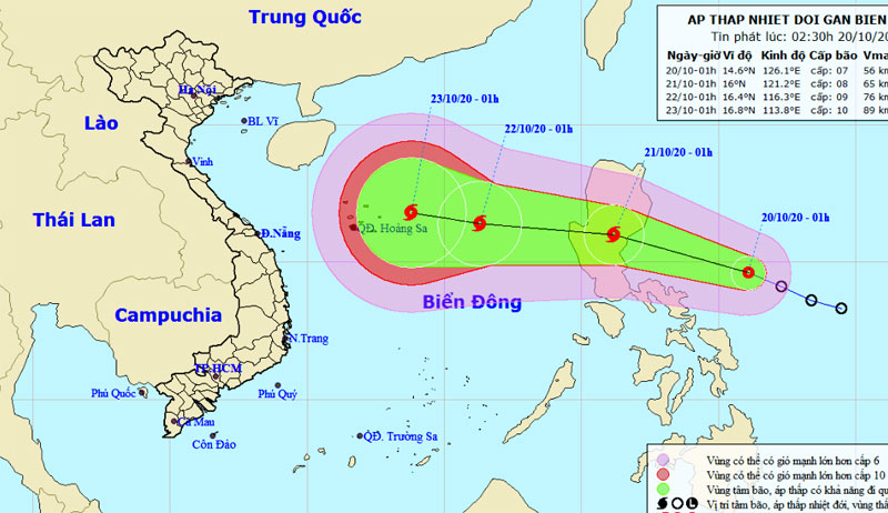 Áp thấp khả năng mạnh lên thành bão trong 24 giờ tới
