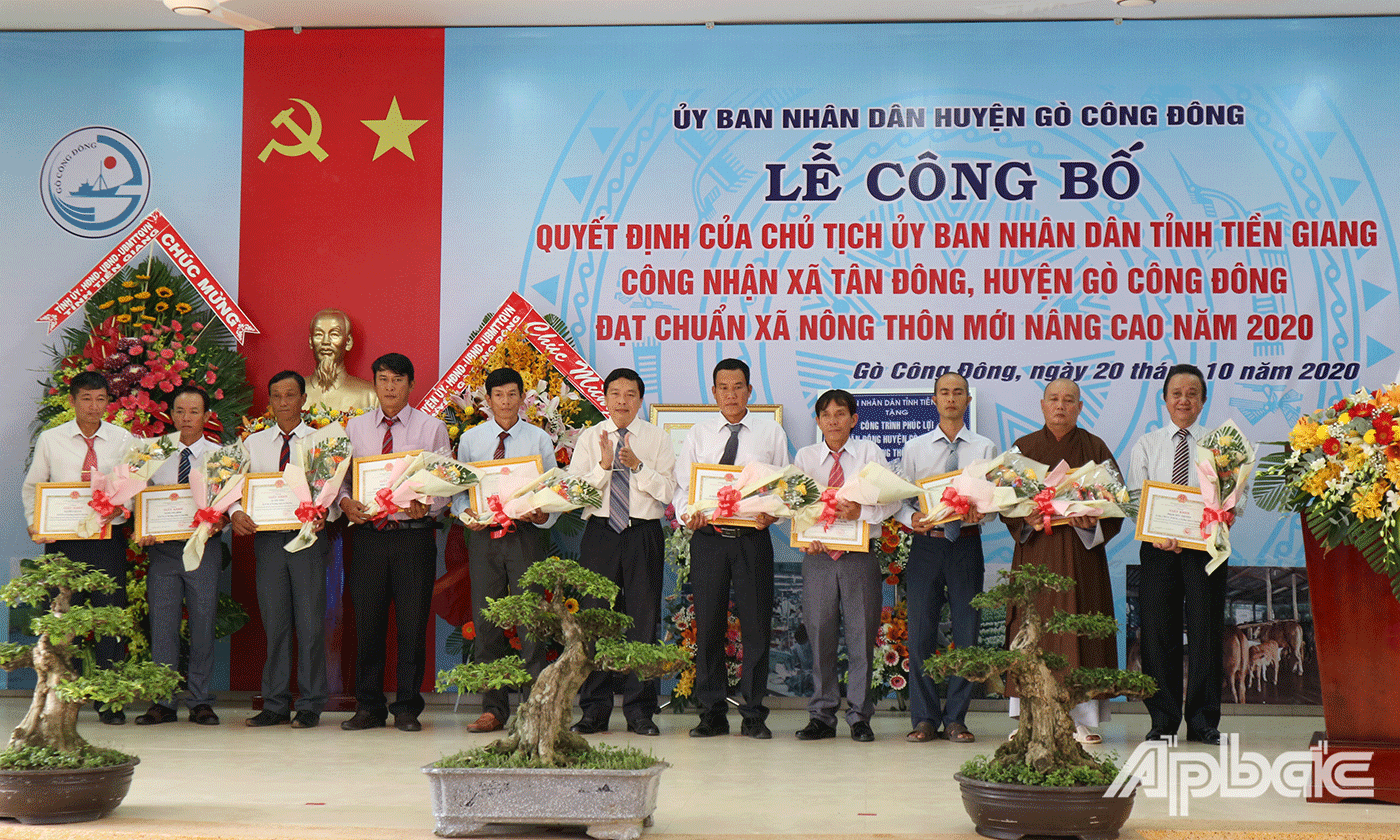 Tân Đông: Xã đầu tiên của tỉnh Tiền Giang đạt chuẩn nông thôn mới nâng cao