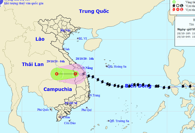 Bão số 9 suy yếu thành áp thấp nhiệt đới