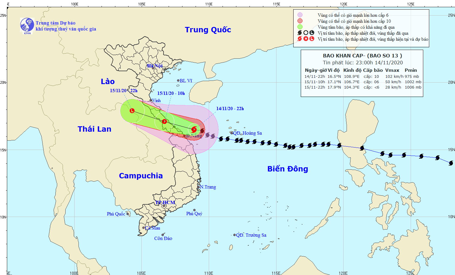 Bão số 13 cách Đà Nẵng 80km, giật cấp 12