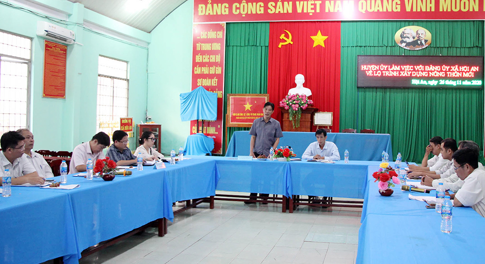 Bí thư Huyện ủy Chợ Mới Nguyễn Hồng Đức làm việc Đảng ủy xã Hội An, Tấn Mỹ về xây dựng nông thôn mới