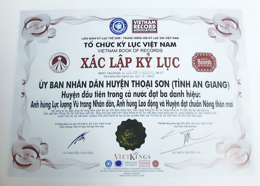 Đất Thoại Sơn và… những kỷ lục rạng danh!