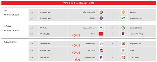 V-League 2021 hoãn trận đấu tại Hà Nội để phòng dịch COVID-19