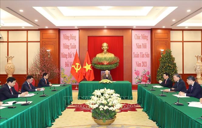 Tổng Bí thư, Chủ tịch nước Nguyễn Phú Trọng và Tổng Bí thư, Chủ tịch nước Trung Quốc Tập Cận Bình tiến hành điện đàm