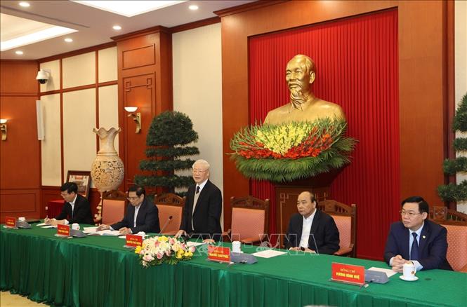 Gặp mặt thân mặt các đồng chí nguyên lãnh đạo Đảng, Nhà nước không tái cử khóa XIII