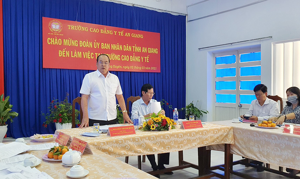 Chủ tịch UBND tỉnh An Giang Nguyễn Thanh Bình tháo gỡ khó khăn, hỗ trợ Trường Cao đẳng Y tế An Giang